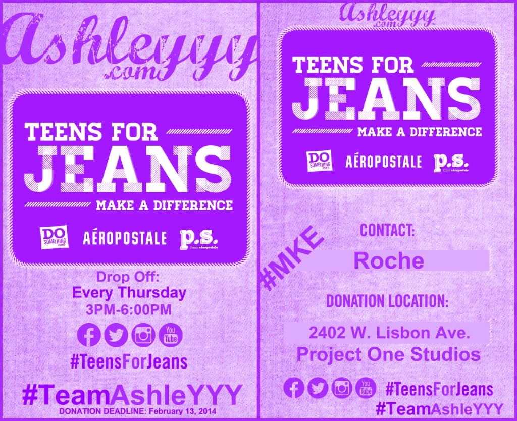 Milwaukee & Atlanta: Help Me Collect Jeans For Homeless Teens!